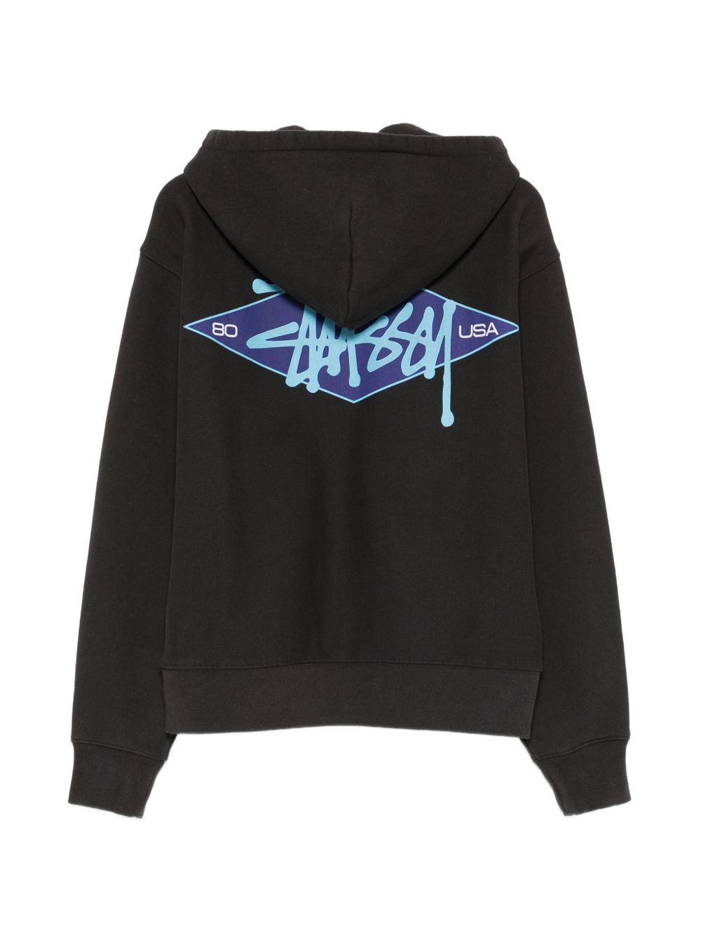 felpa basic diamond zip unisex nera 