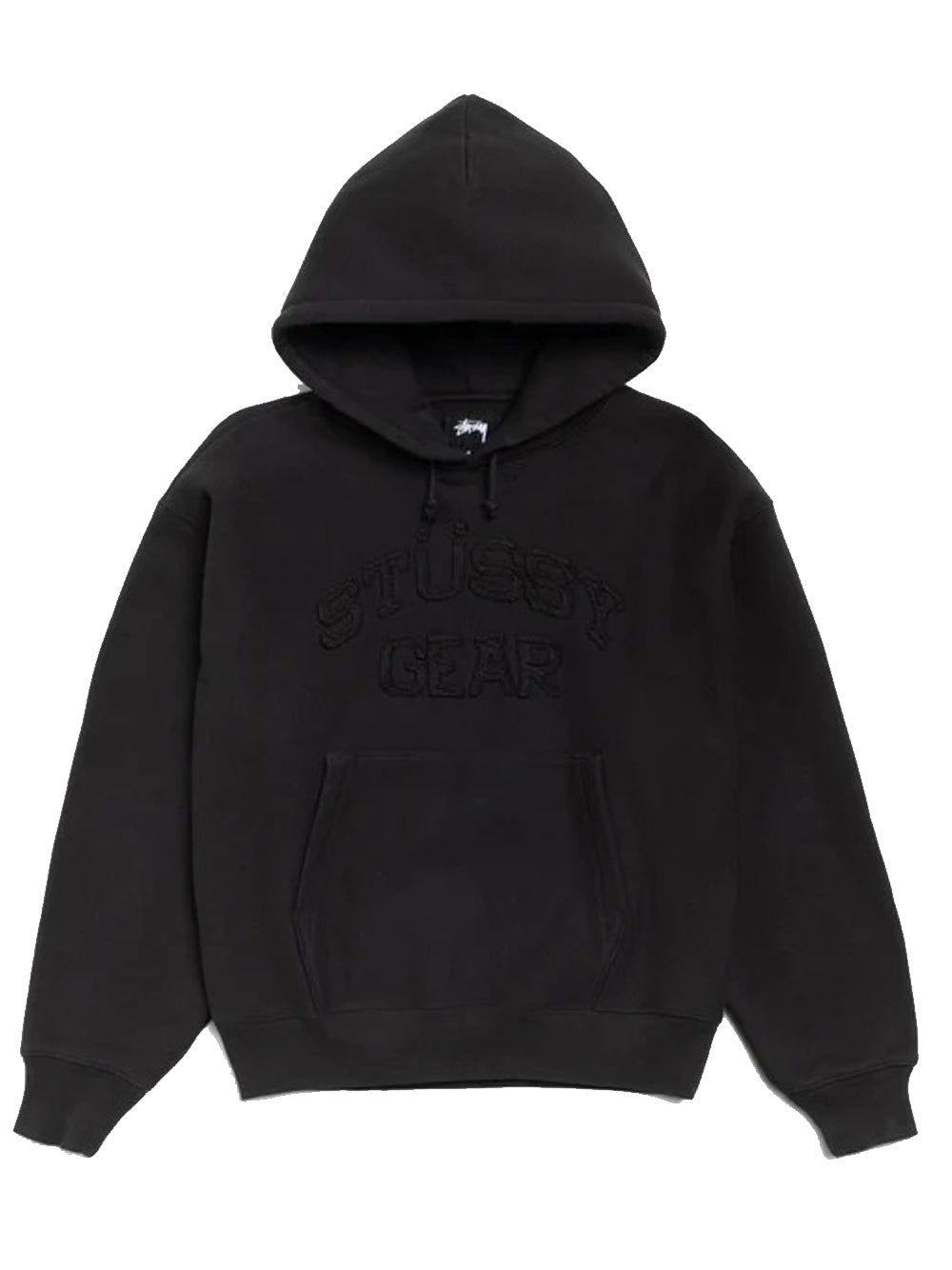 felpa gear applique hood unisex nera 