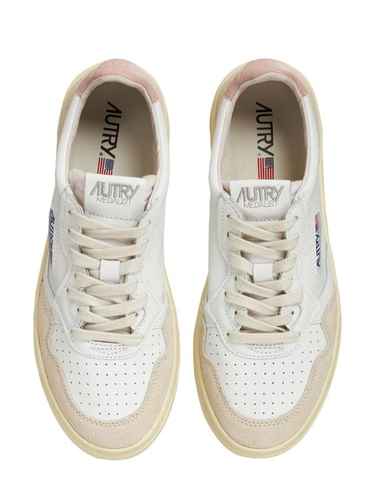snekaers medalis low aulw LS37 bianche e beige 