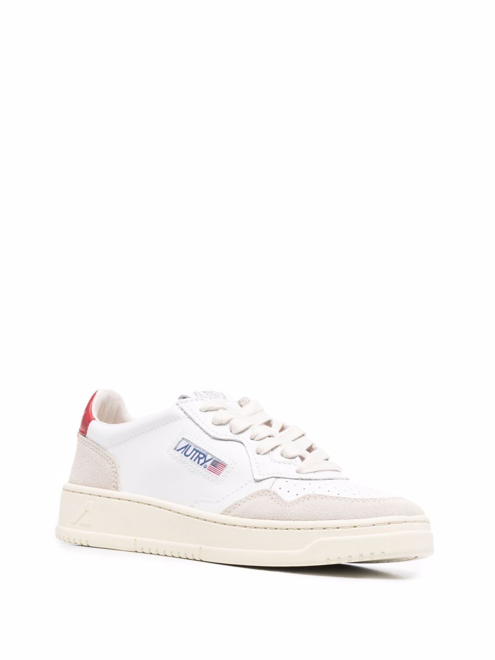 snekaers medalis low aulw LS43 bianche beige e rosse 