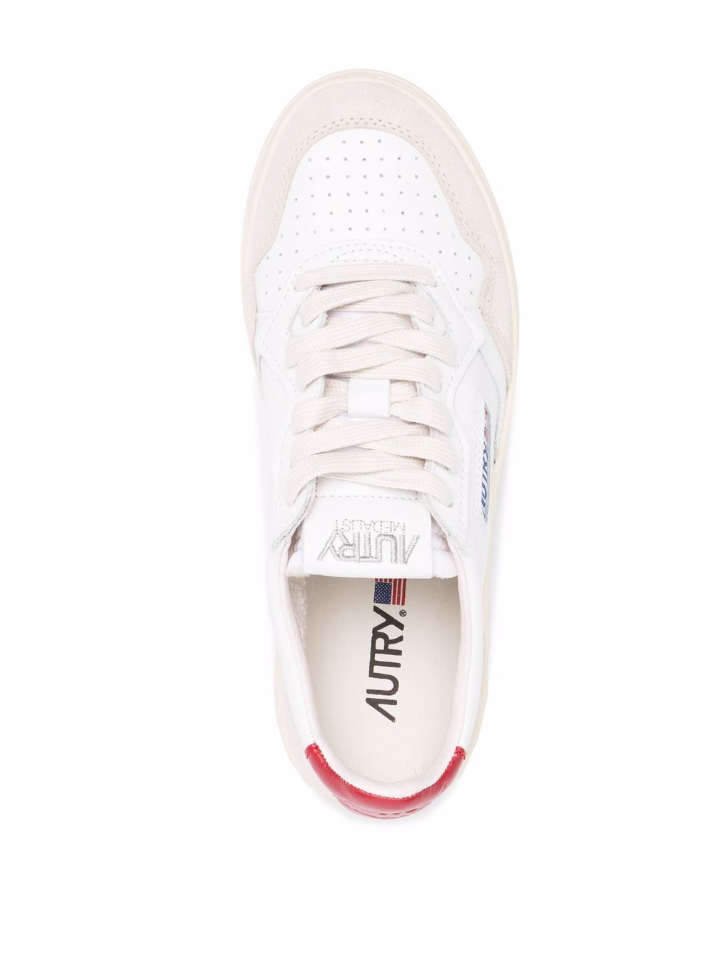 snekaers medalis low aulw LS43 bianche beige e rosse 