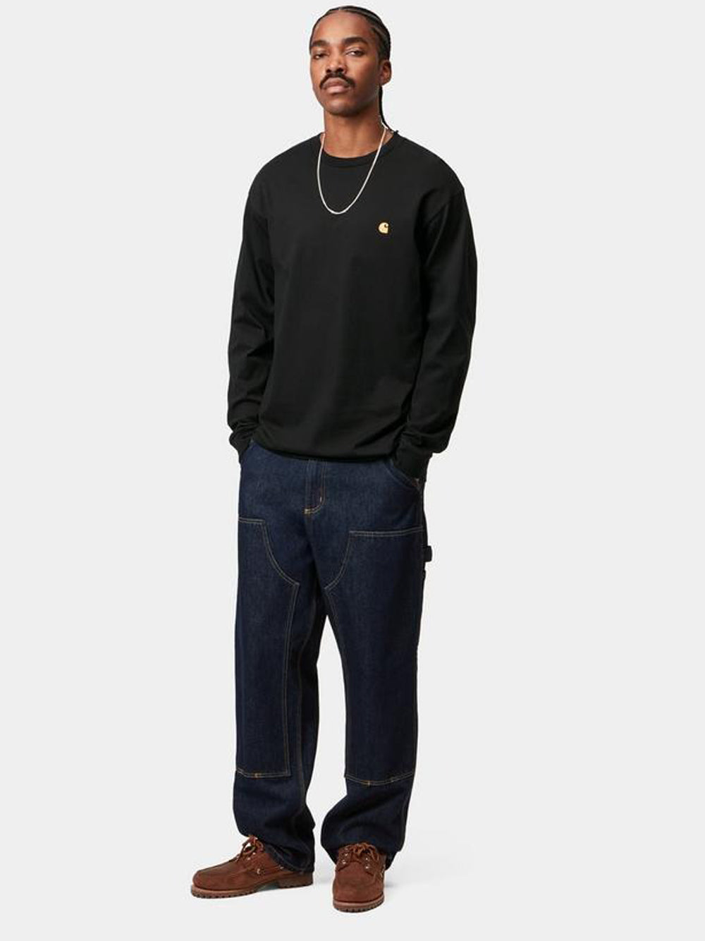 t-shirt ls chase uomo nera 