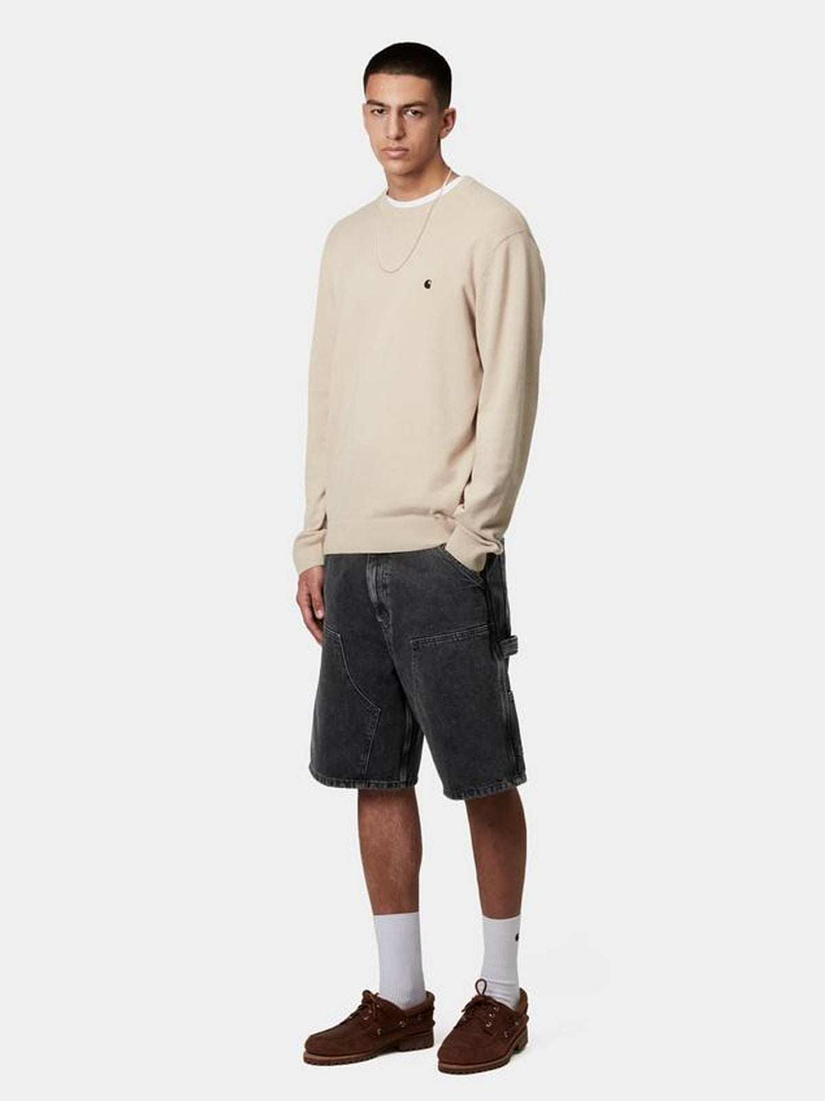 pantaloncini double knee uomo neri 