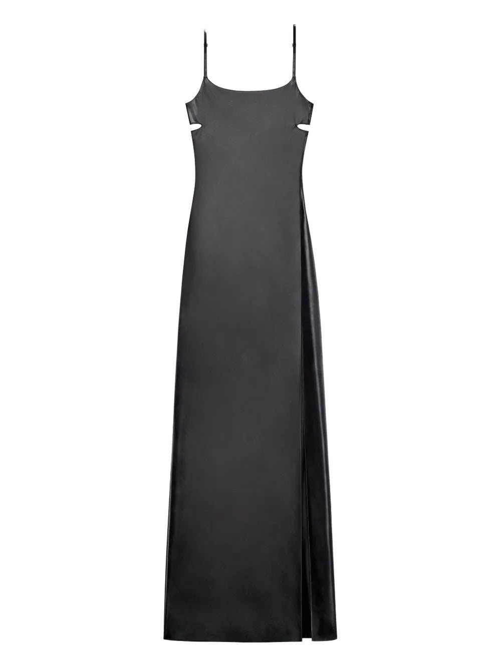 abito lungo lingerie glossy donna nero 