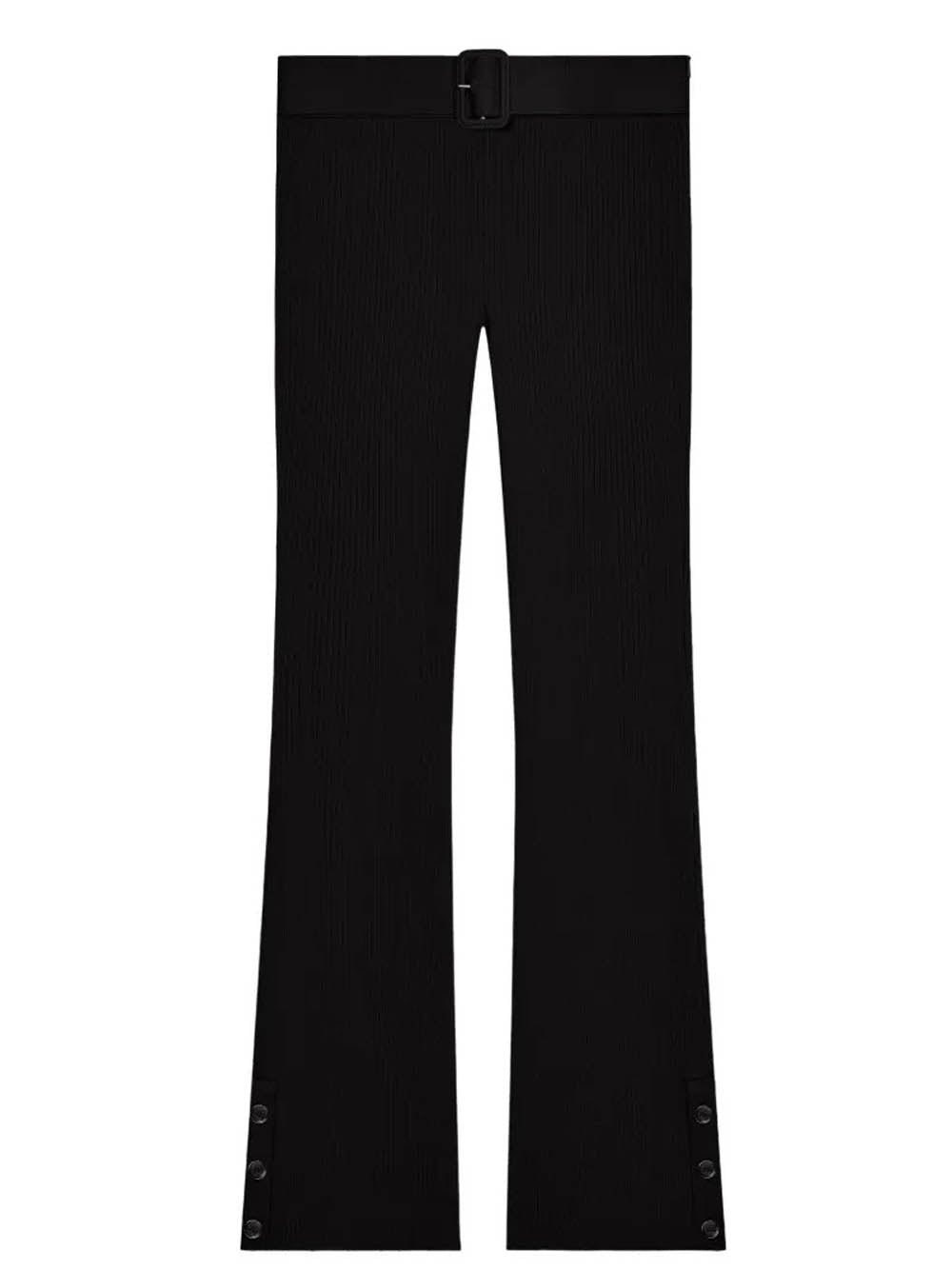 pantaloni capri knit donna neri 