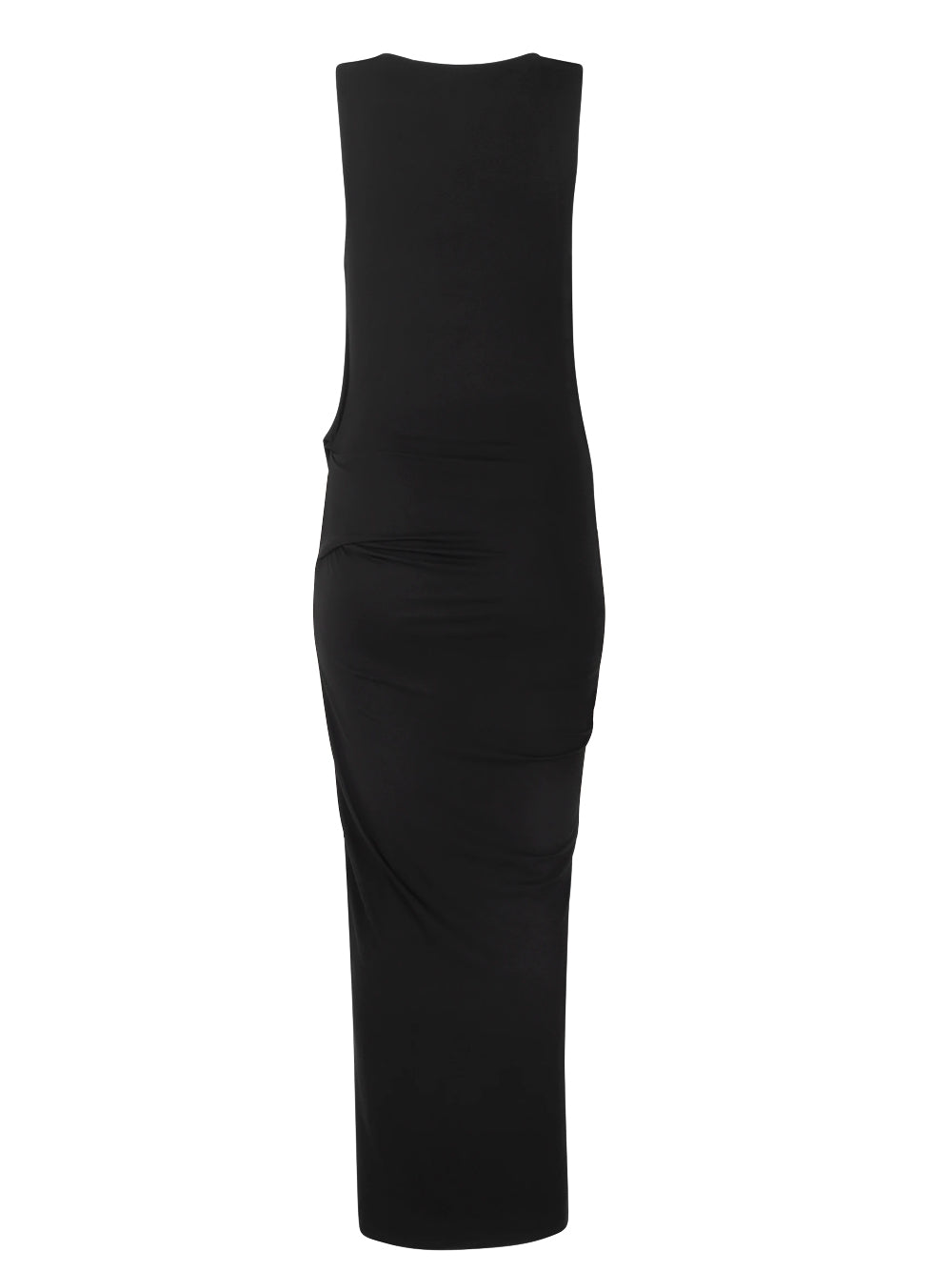 abito lungo drape donna nero 