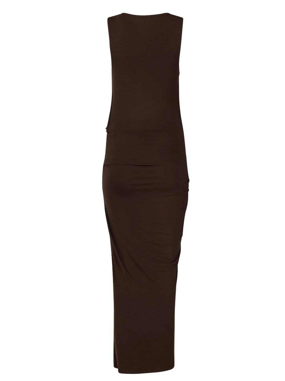 abito lungo drape donna nero 