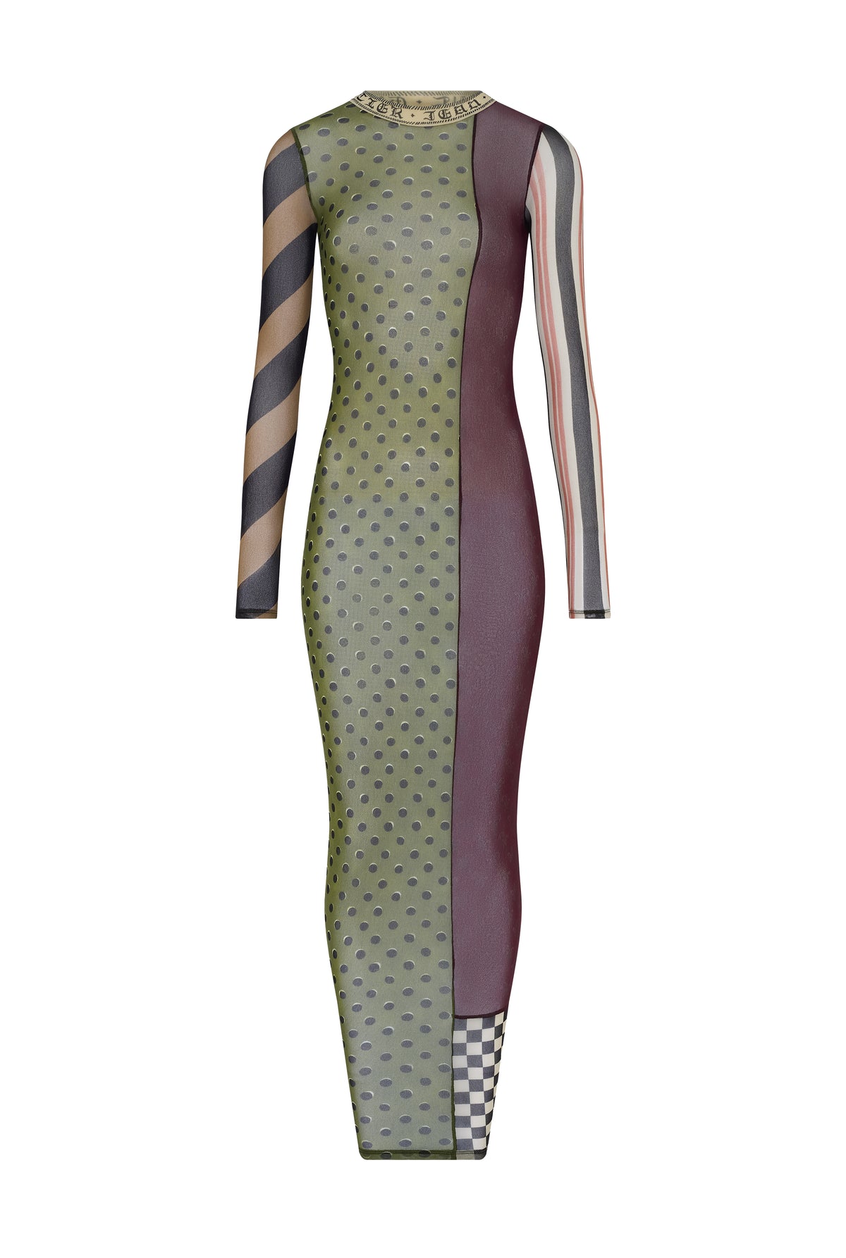 abito lungo patchwork donna multicolor 