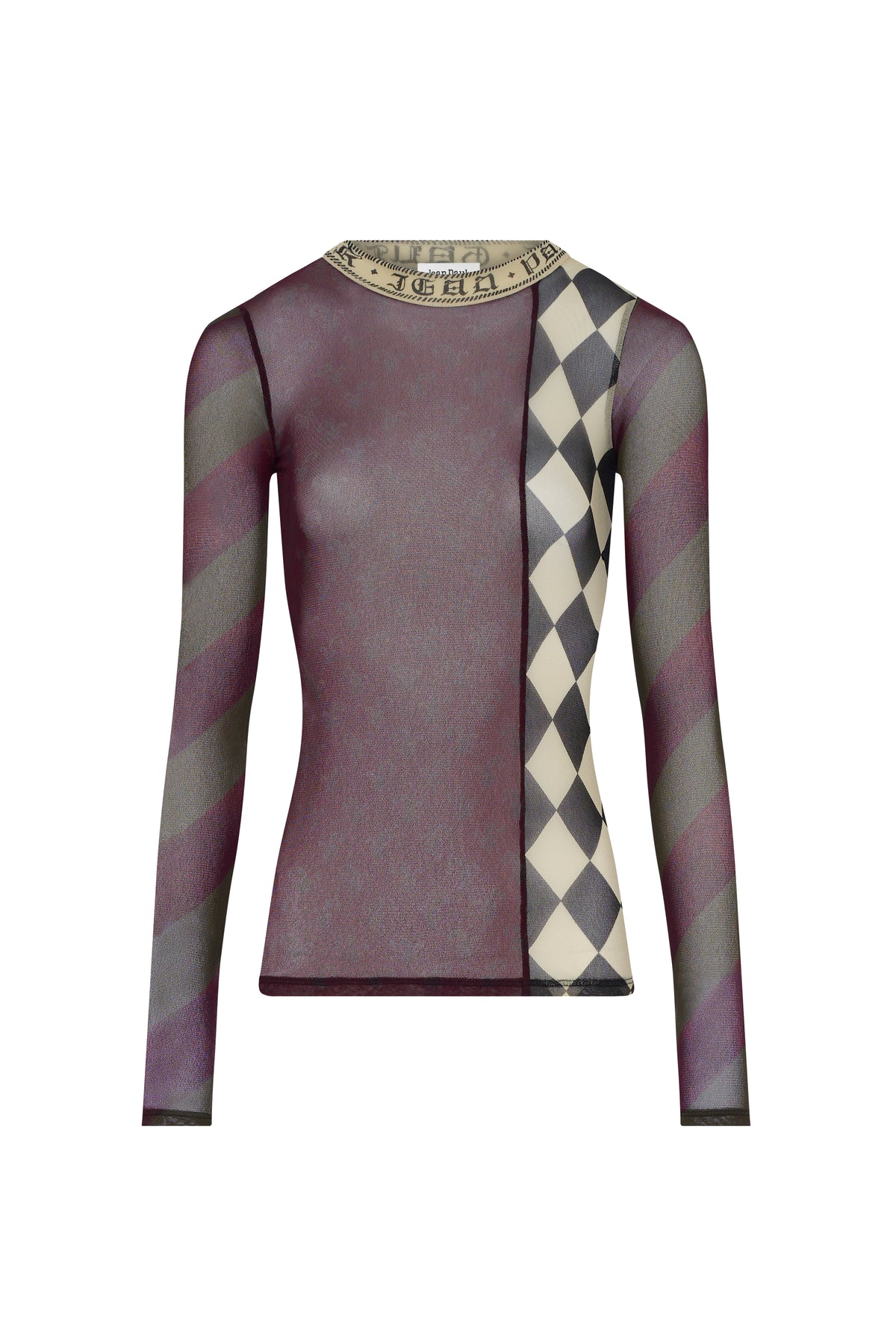 mesh top ls patchwork donna multicolor 