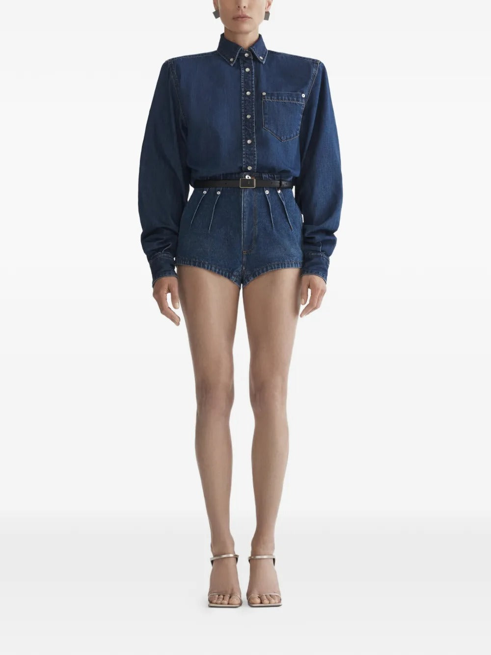pantaloncini denim teilored donna blu 