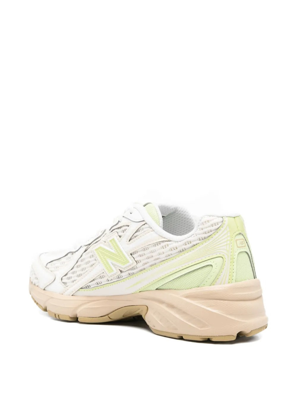 sneakers 740 unisex bianche e lime 