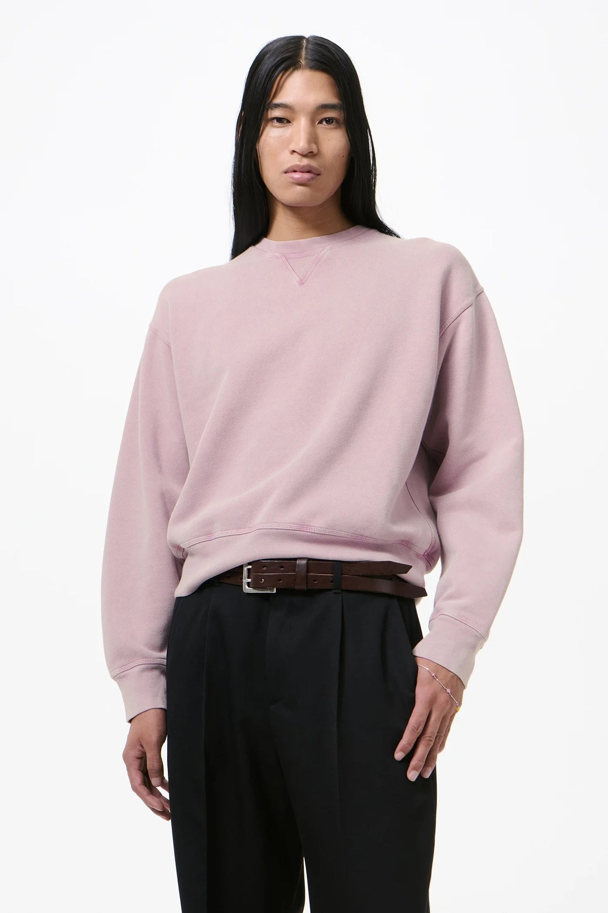 felpa base uomo rosa 