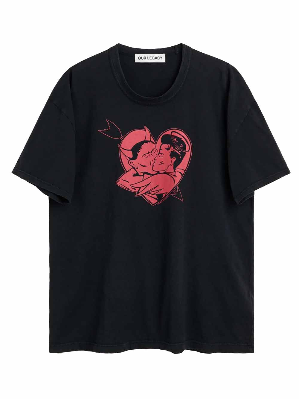 t-shirt loose uomo nera 