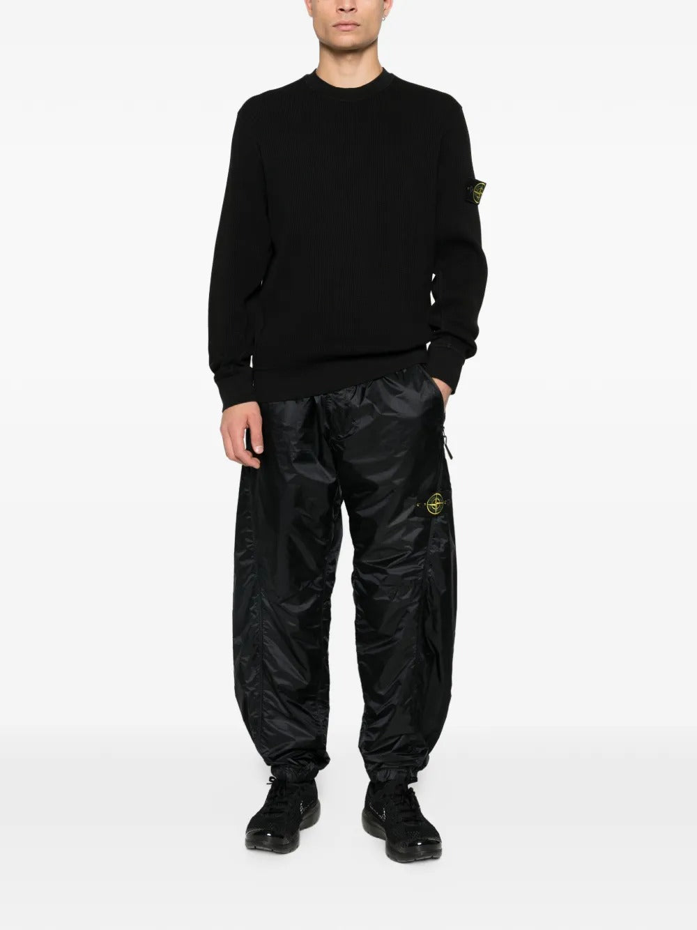 felpa 6100056 waffle fleece uomo nera 
