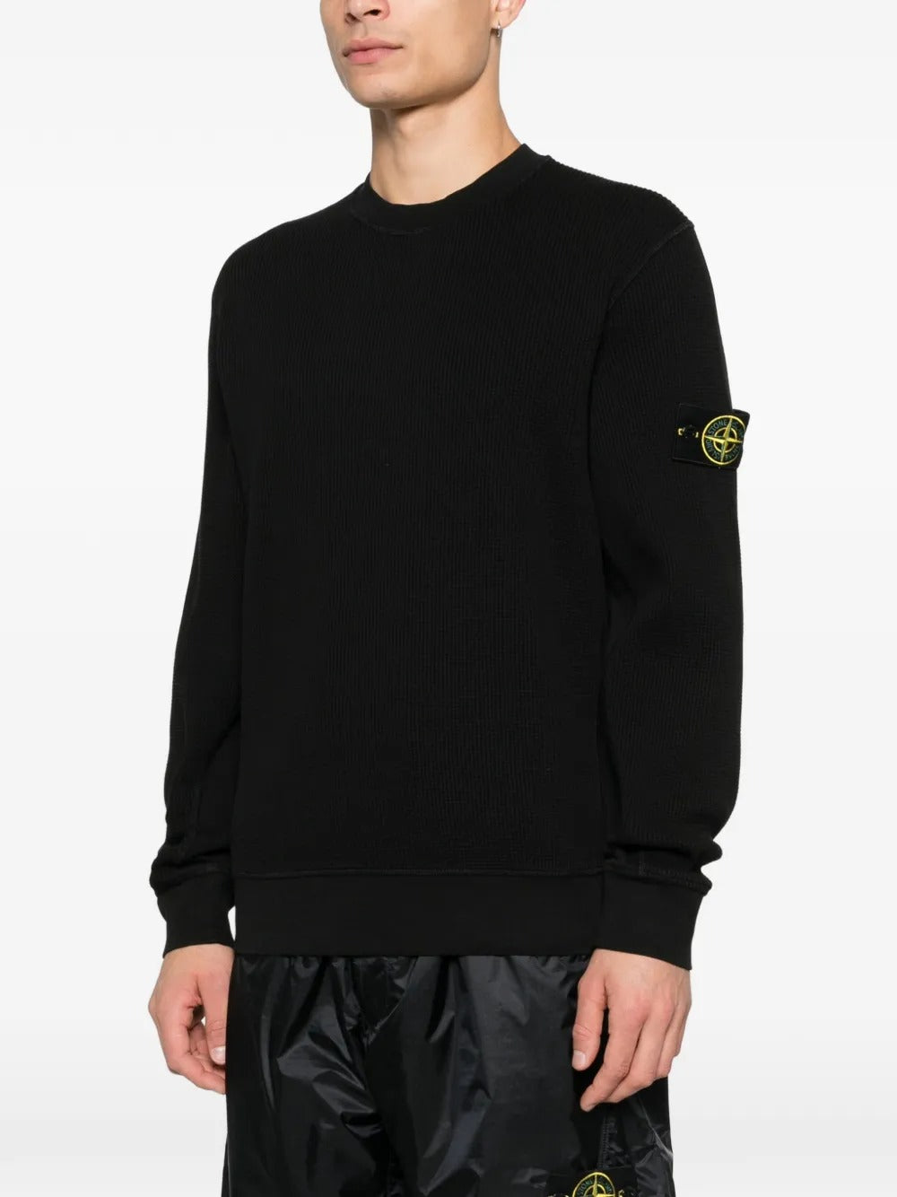 felpa 6100056 waffle fleece uomo nera 