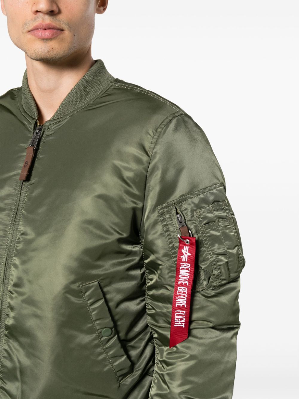 ma-1 vf 59 long bomber jacket man green in nylon ALPHA