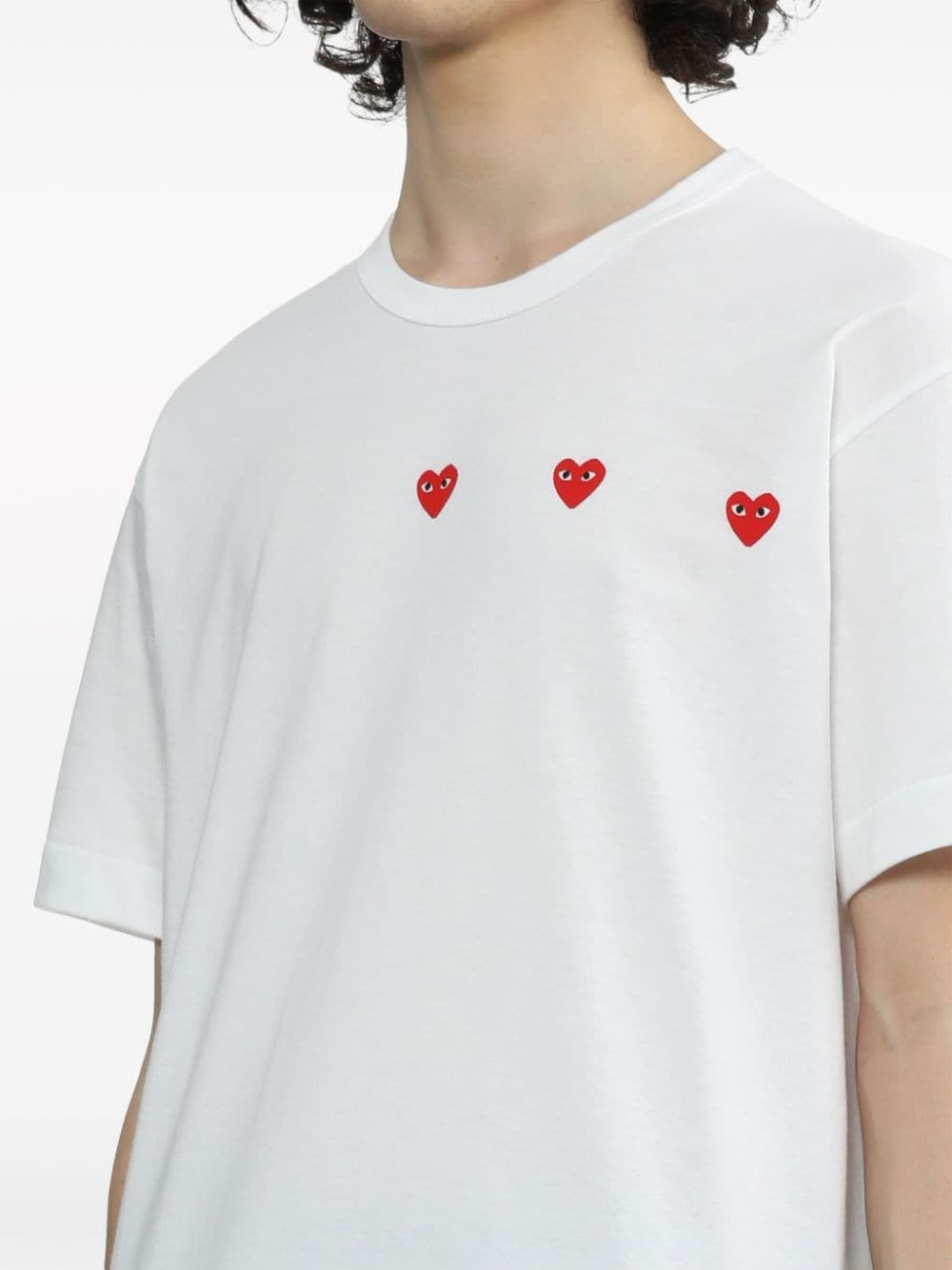 t-shirt con stampa uomo nera in cotone COMME DES GARÇONS PLAY - Main Image