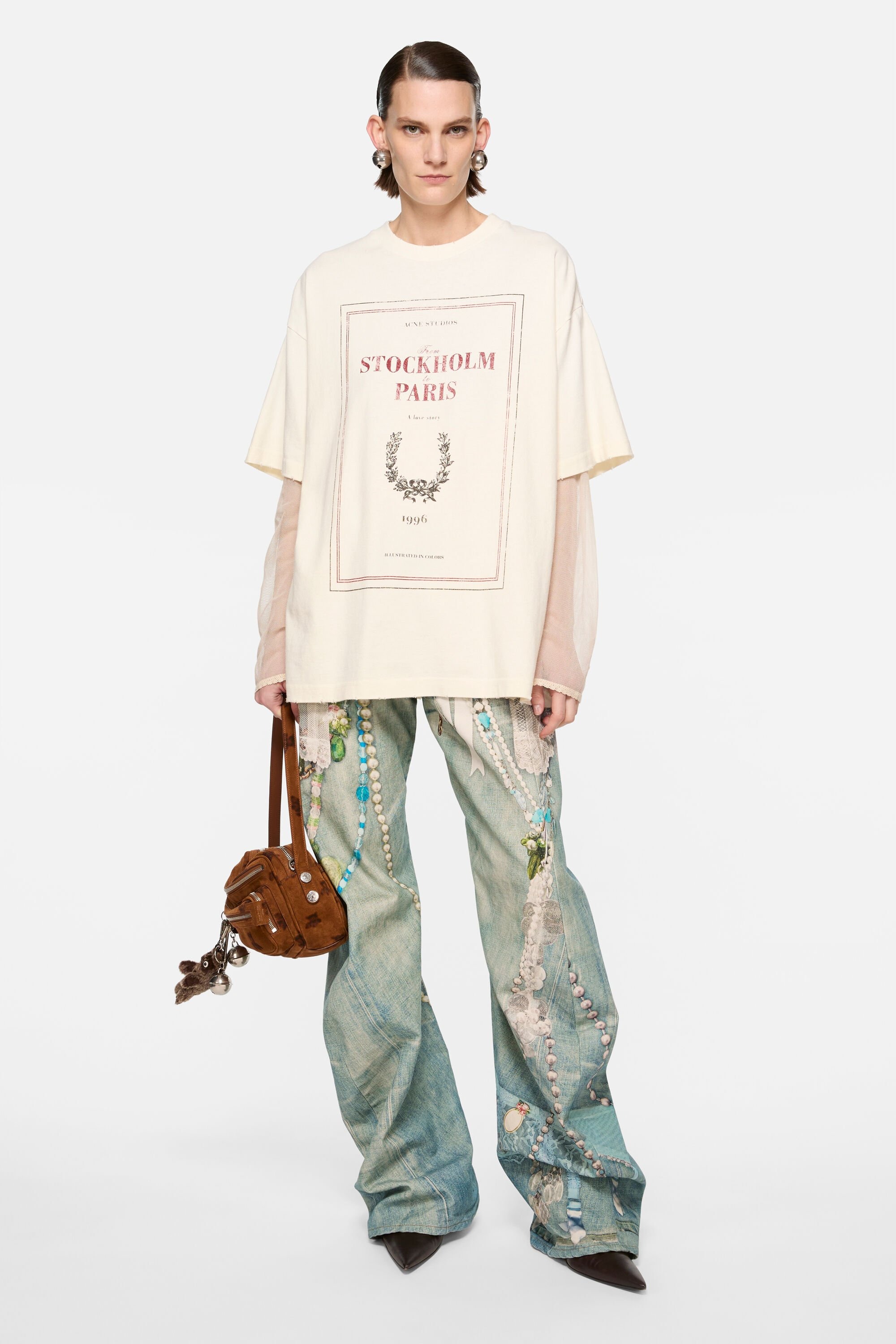 Acne Studios Losse Fit Jeans 2006 Woman White And Green In Green