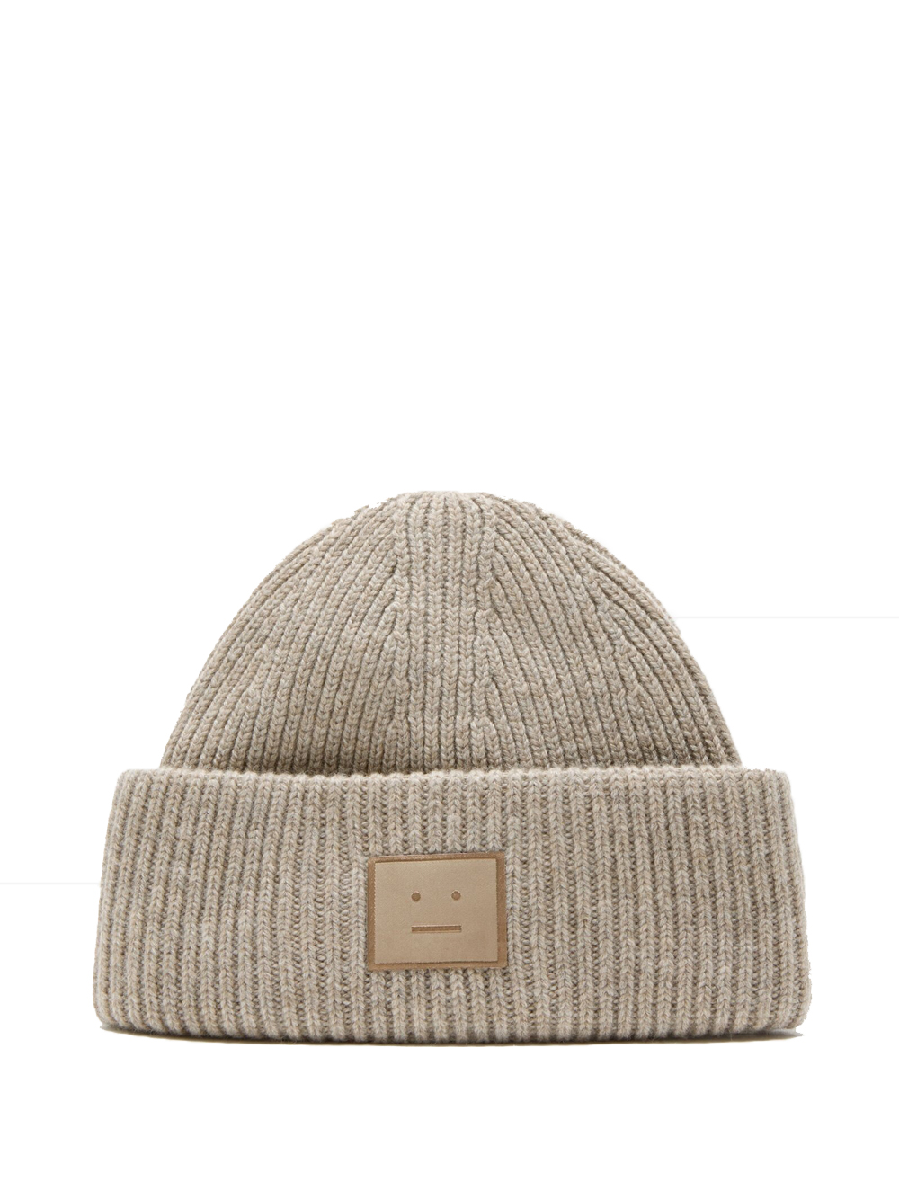 Acne Studios Large Face Logo Beanie Grey Melange In Gray