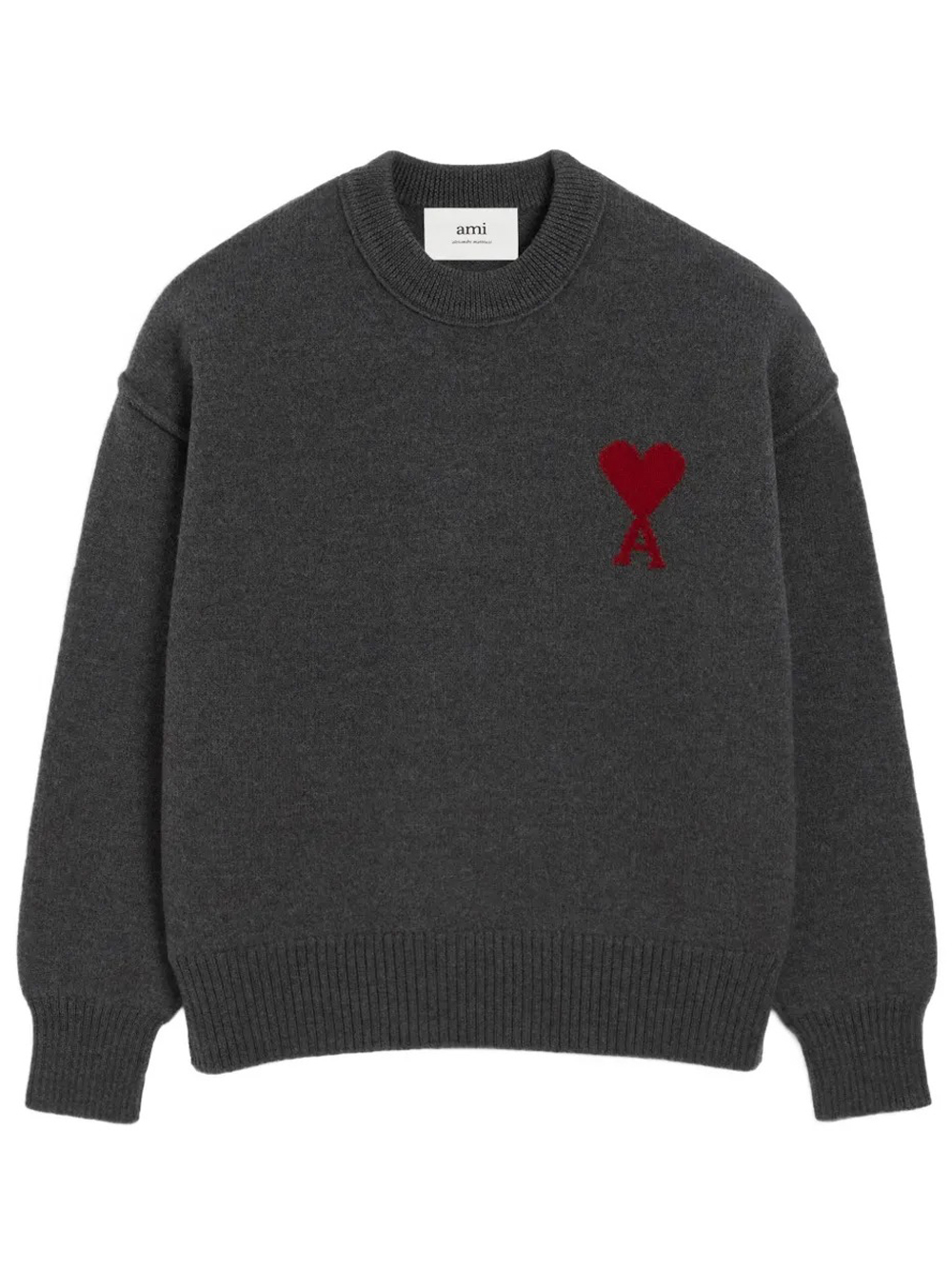 Ami Alexandre Mattiussi Adc Crewneck Sweater In Gray