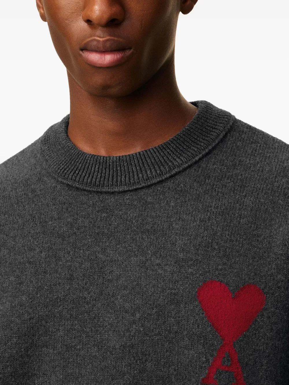 Ami Alexandre Mattiussi Adc Crewneck Sweater In Gray