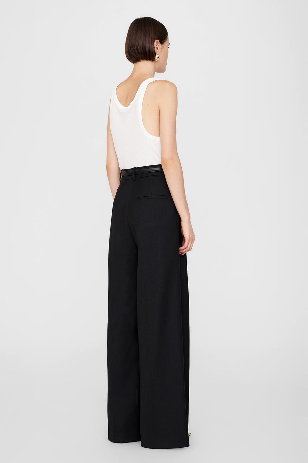 Anine Bing Lou Palazzo Trousers In Black