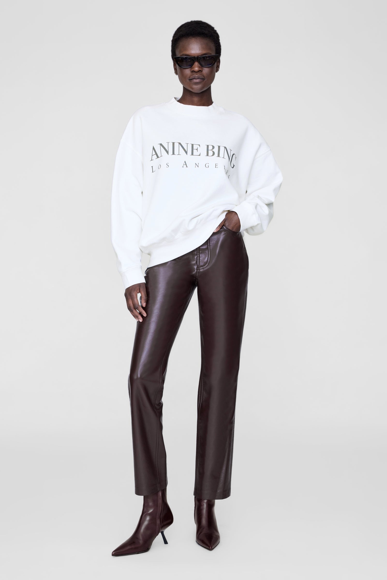 Anine Bing Womens Ivory Jaci Los Angeles Relaxed Cotton-jersey Sweatshirt In White