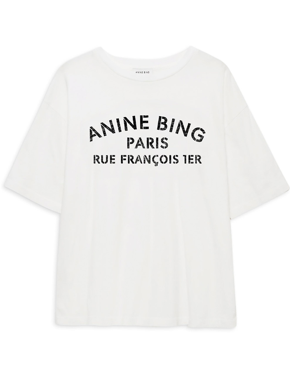 Anine Bing Cohen Tee Paris Stancil Woman Ivory In White