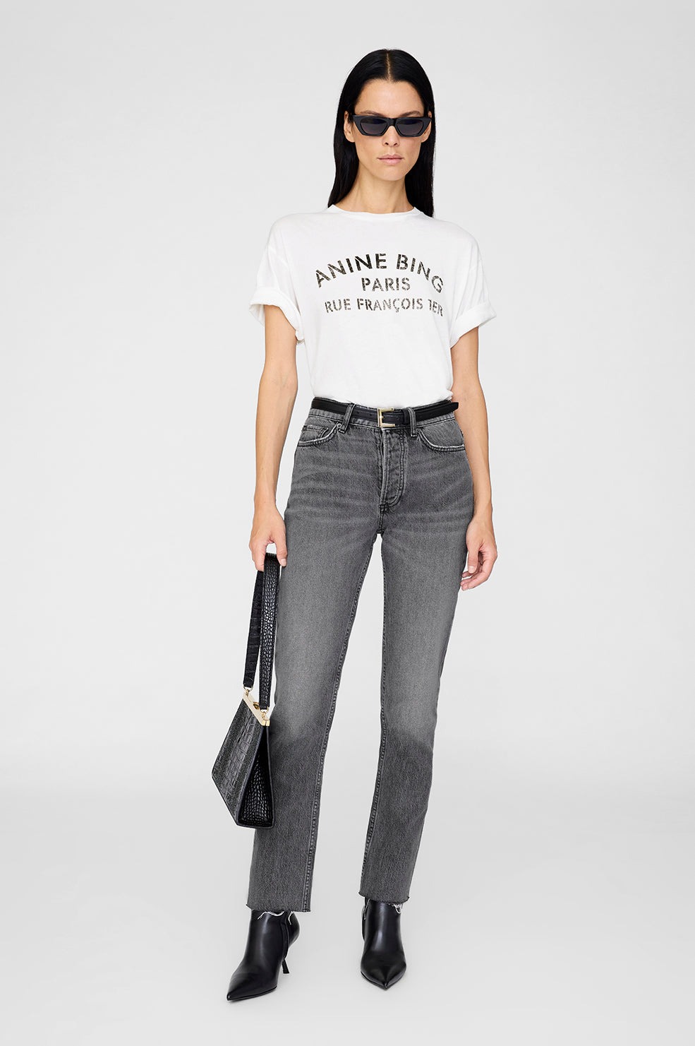 Anine Bing Cohen Tee Paris Stancil Woman Ivory In White