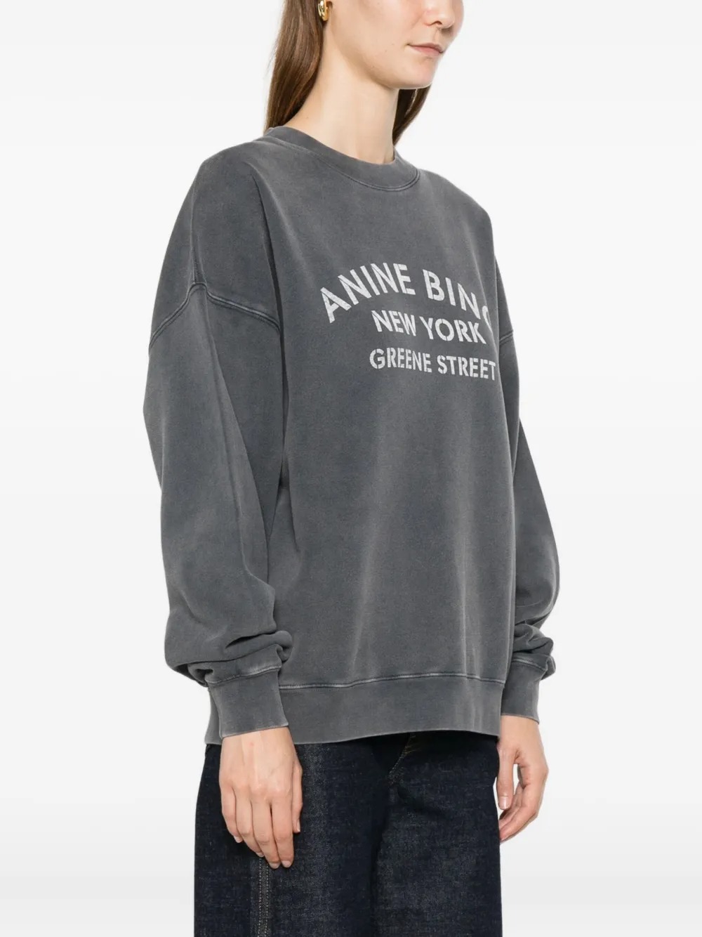 Anine Bing Miles Sweatshirt New York Woman Black In Gold