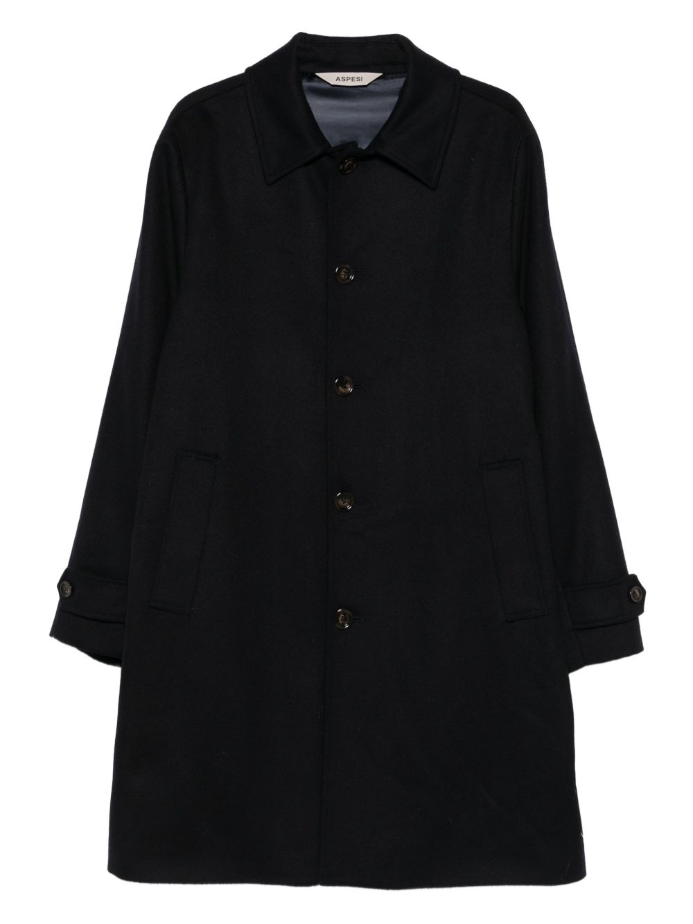 Aspesi Classic Collar Single Breasted Coat In Black