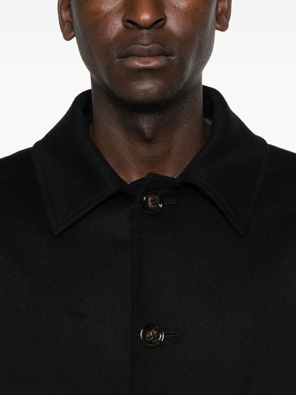 Aspesi Classic Collar Single Breasted Coat In Black