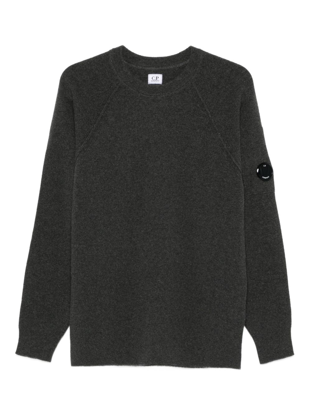 C.p. Company Lambswool Crewneck Swetaer In Black