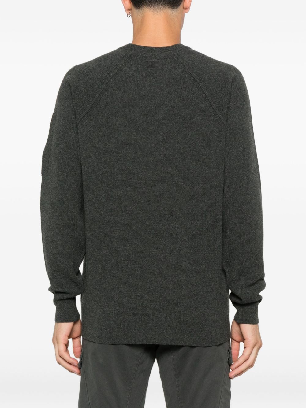 C.p. Company Lambswool Crewneck Swetaer In Black