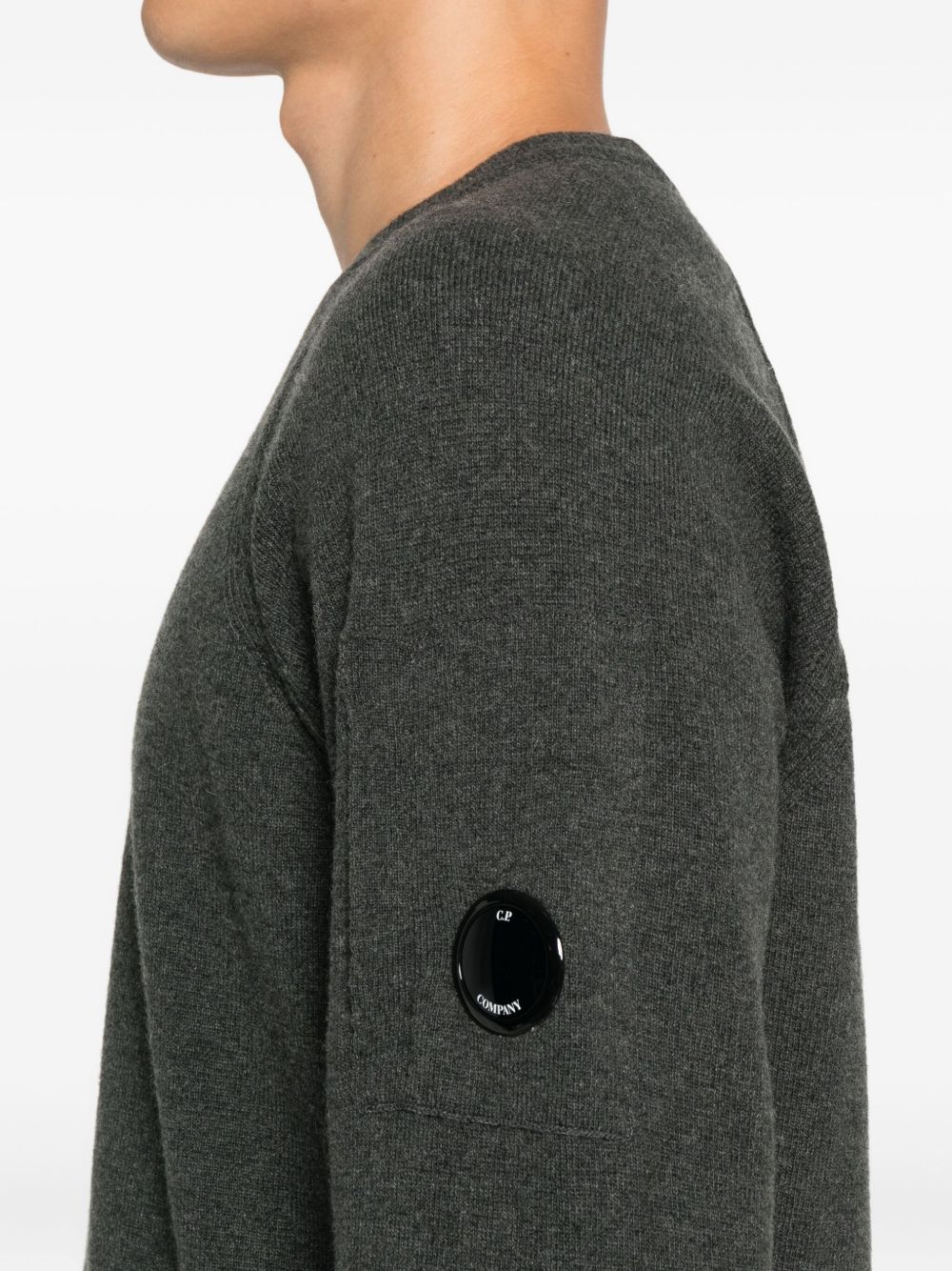 C.p. Company Lambswool Crewneck Swetaer In Black