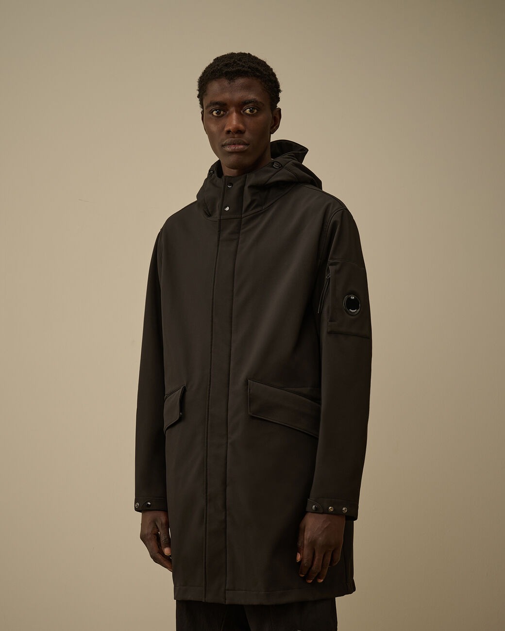 C.p. Company Shell-r Hooded Parka In Black