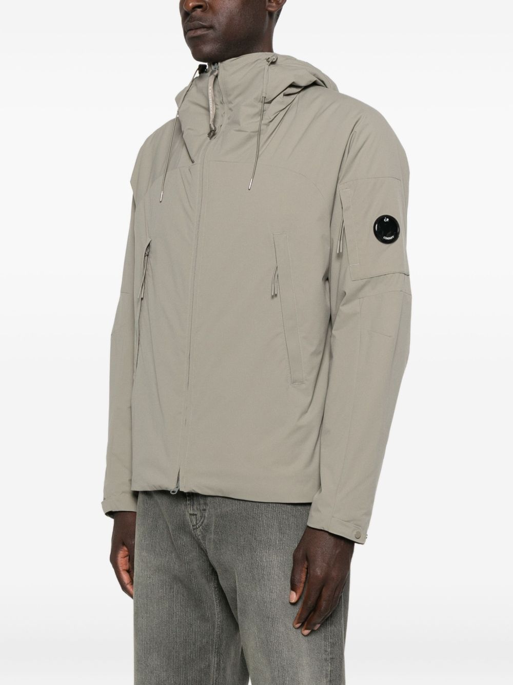 C.p. Company Pro-teck Hooded Padded Jacket Uomo Stone Rock In Multi