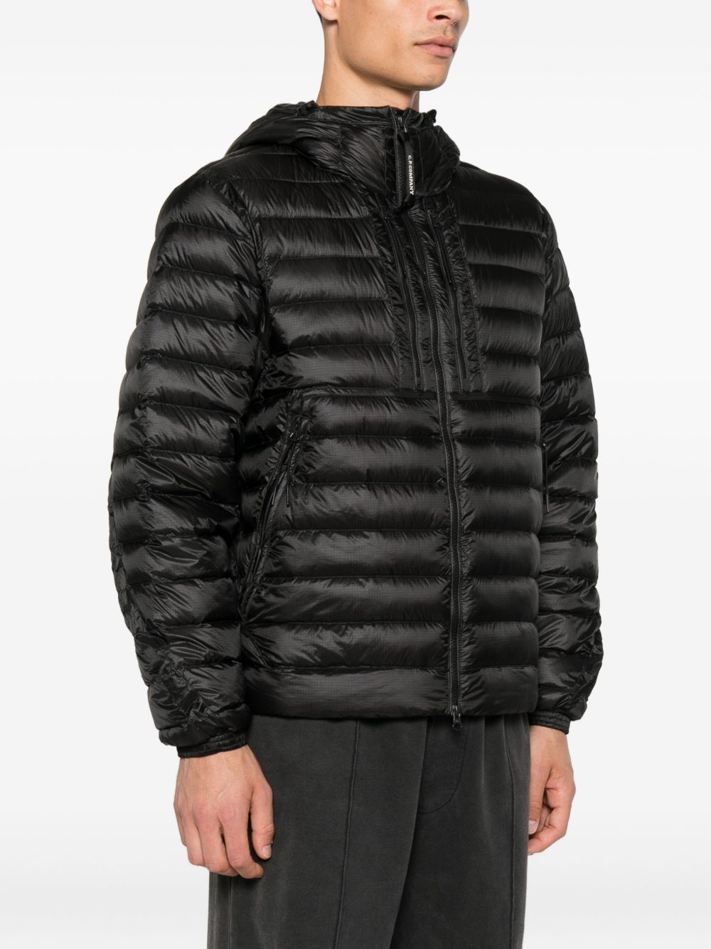 C.p. Company D.d. Shell Google Down Jacket In Black