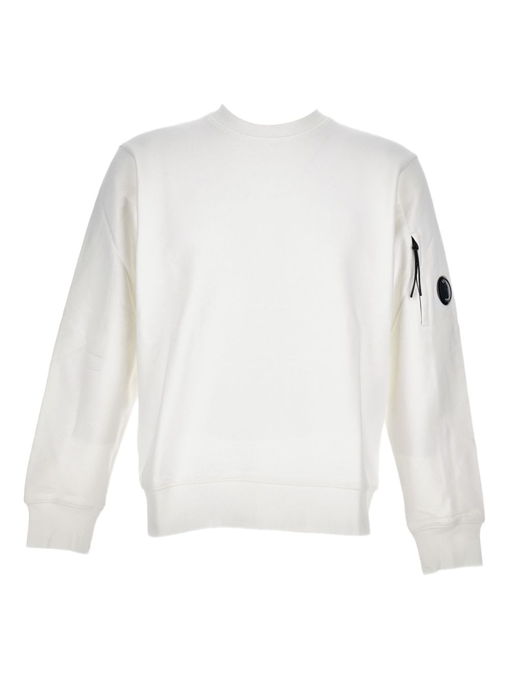 C.p. Company Diagonal Raised Fleece Sweatshirt In White