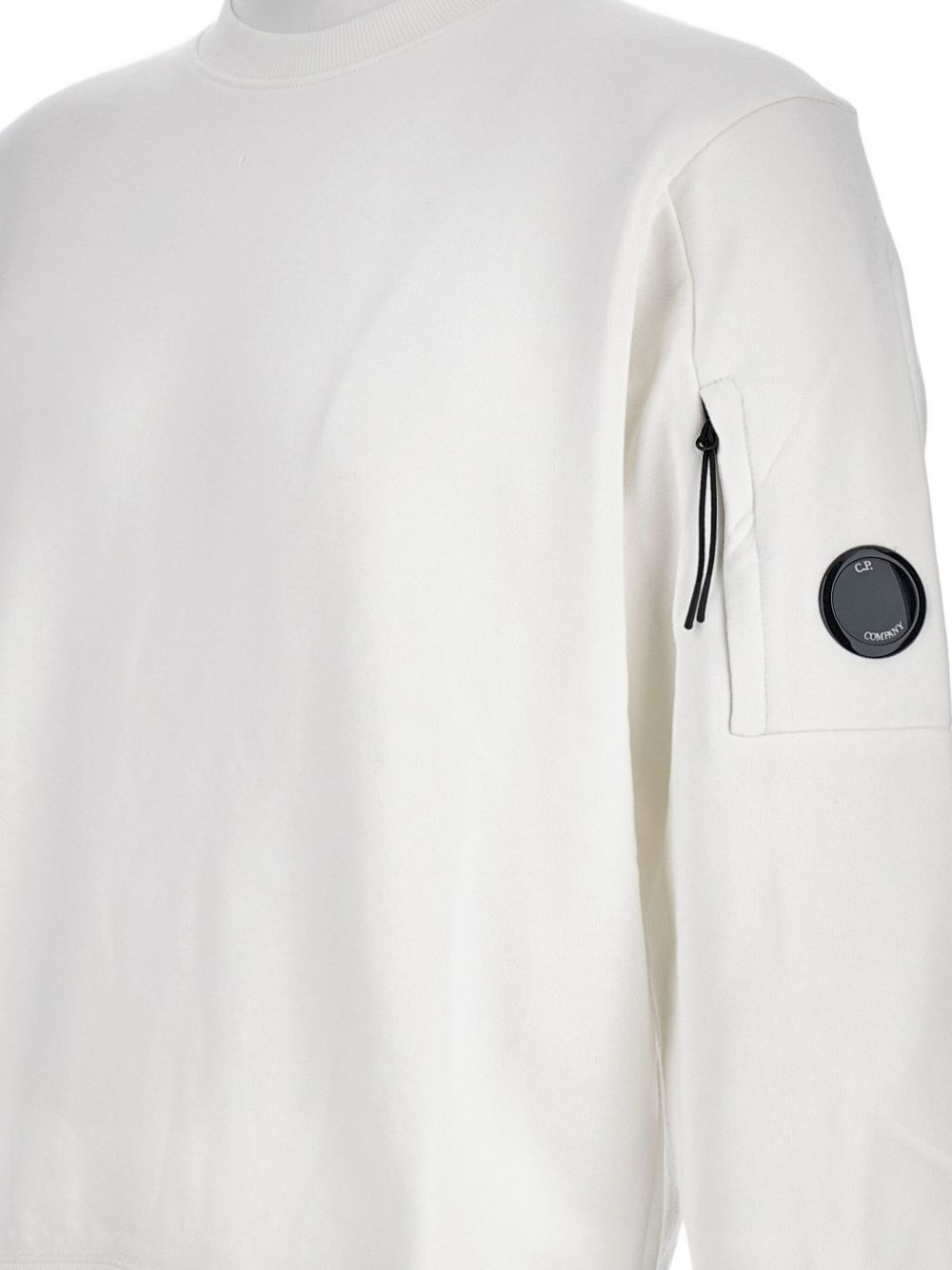 C.p. Company Diagonal Raised Fleece Sweatshirt In White