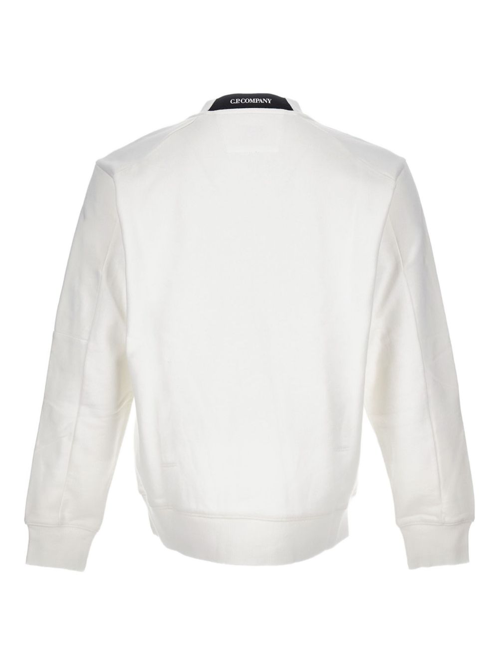C.p. Company Diagonal Raised Fleece Sweatshirt In White