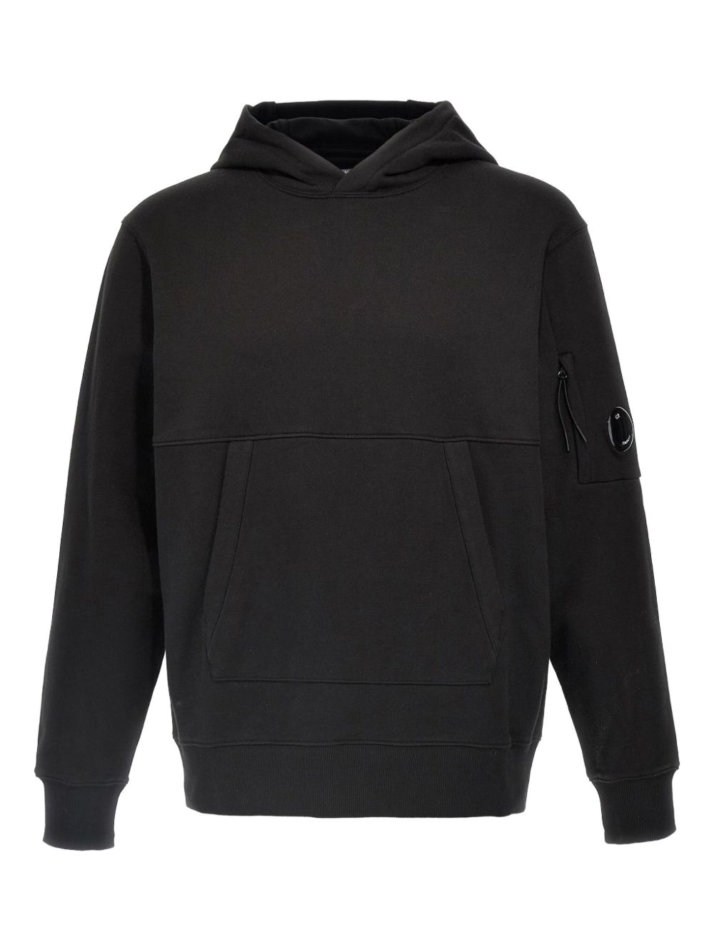 C.p. Company Sweatshirt Hooded In Diagonal Raised Fleece In Black