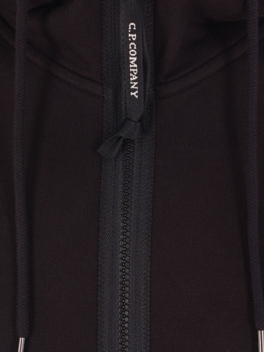 C.p. Company Sweatshirt Hooded Open Diagonal Raised Fleece In Brown