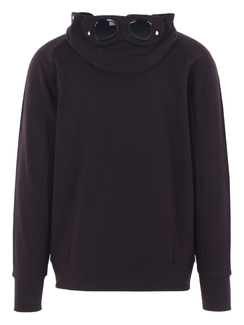 C.p. Company Sweatshirt Hooded Open Diagonal Raised Fleece In Brown