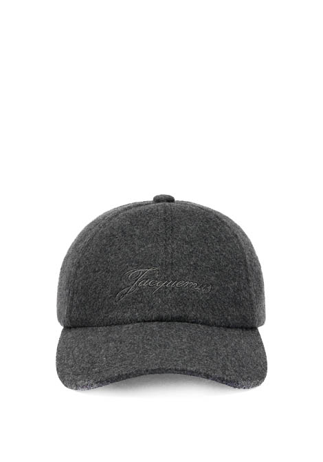 Jacquemus Le Casquette Cachemiro Baseball Cap Woman Dark Grey In Gray