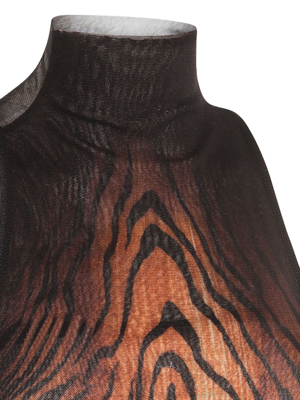 mesh long dress printed wood woman black and brown - JEAN PAUL GAULTIER - d   2