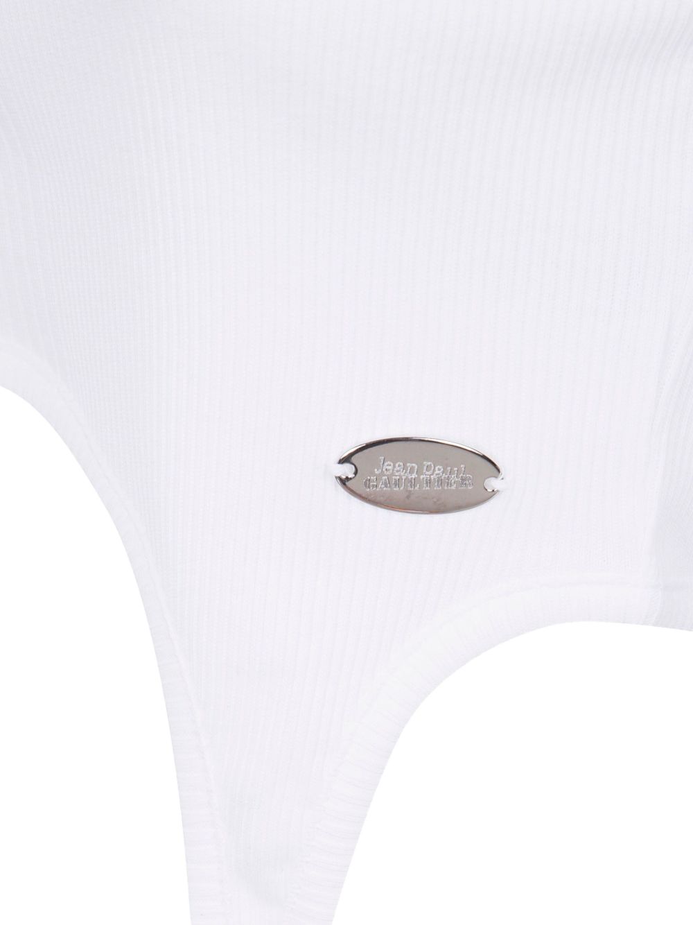 Jean Paul Gaultier Cotton Ribbed Bra With Lingerie Garter Clothing