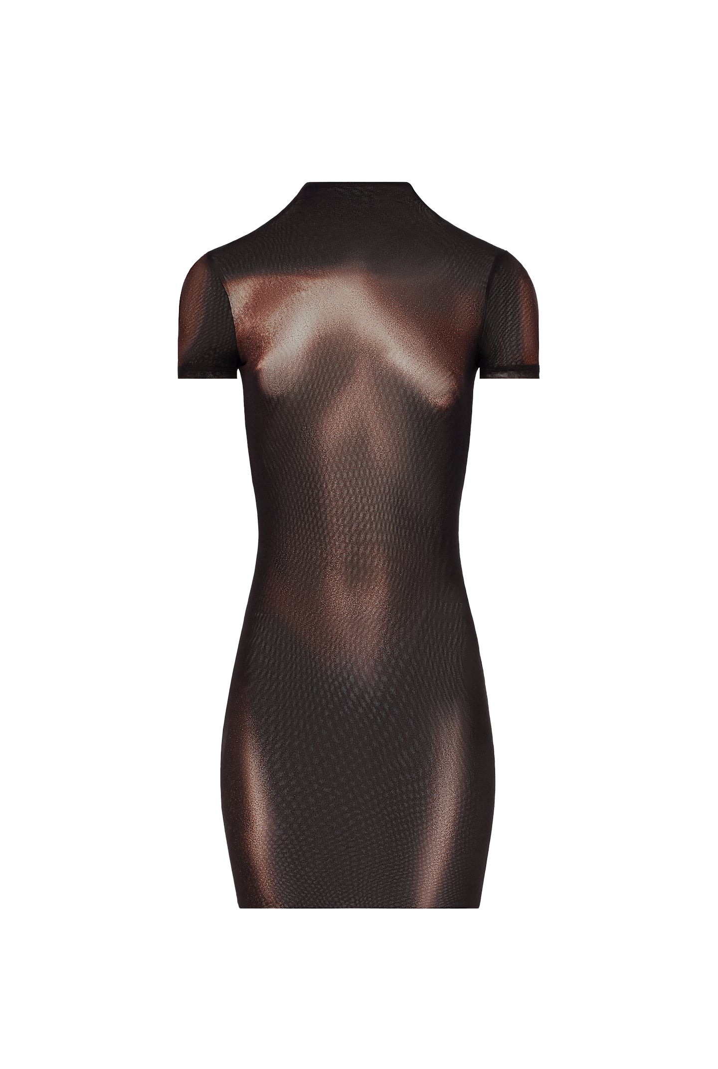 Jean Paul Gaultier Body Dust Mesh Print Short Dress Woman Black And Silver