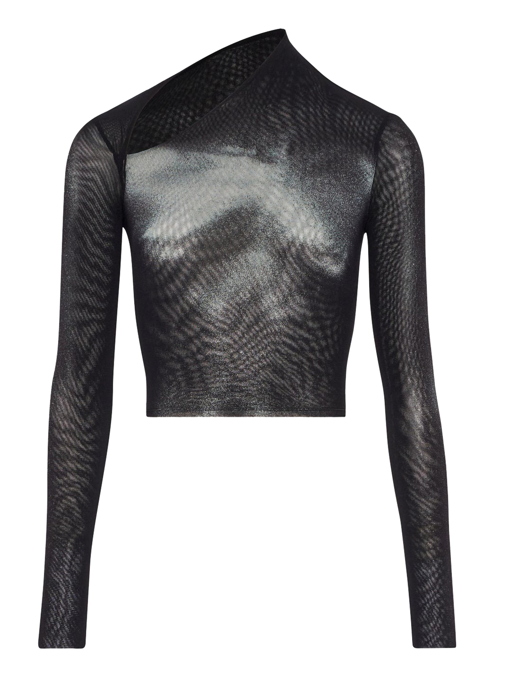 Jean Paul Gaultier Body Dust Crop Top Woman Black And Silver