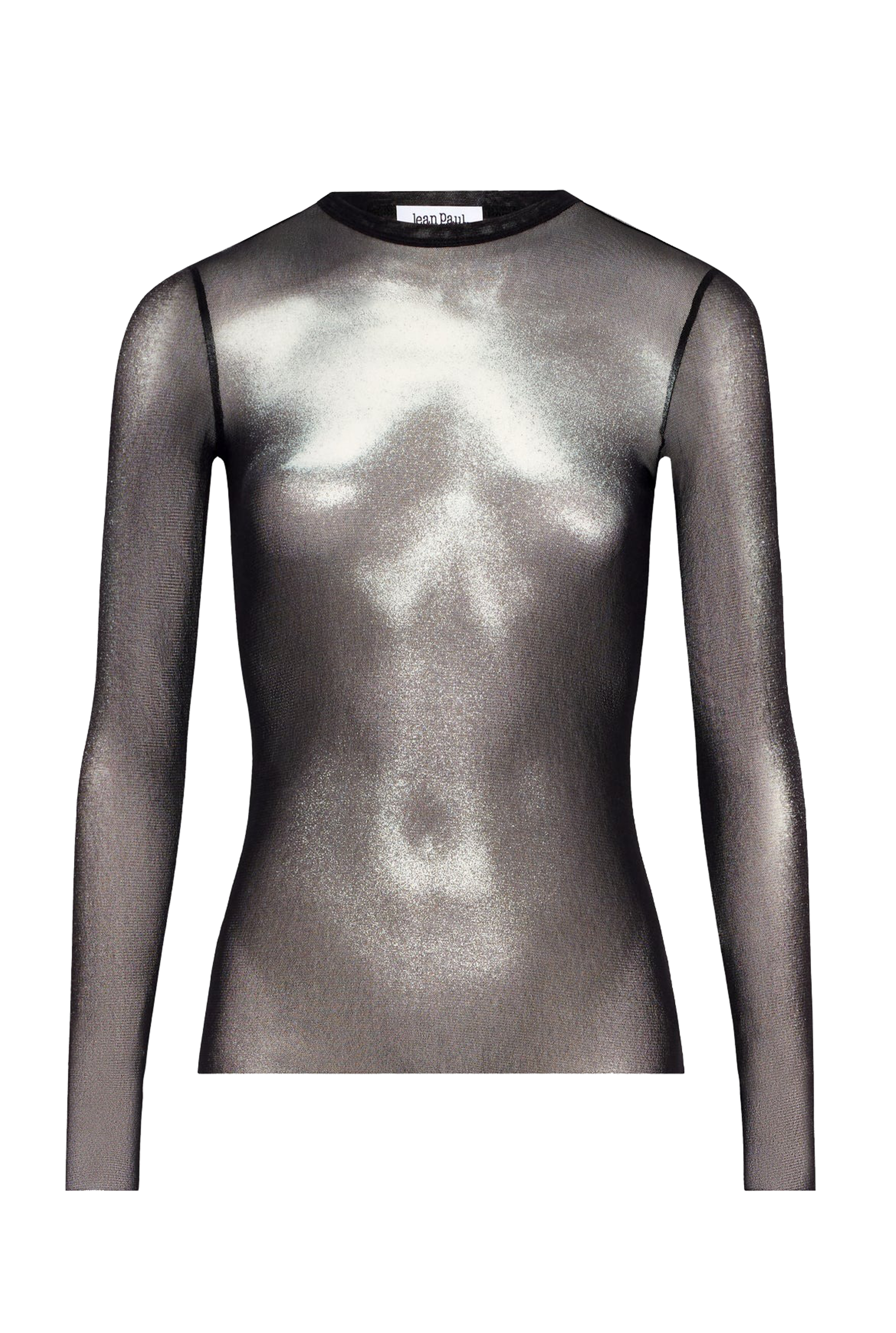 Jean Paul Gaultier Top Long Sleeve Silver Dust Woman Black In Gray